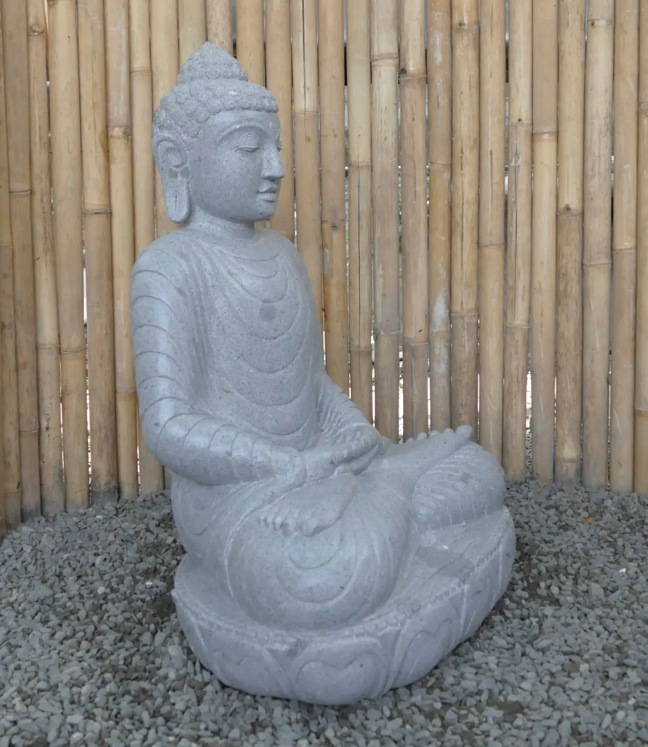  Product image 3 of the product “Seated Buddha made of Riverstone in Dhyana position - gesture of meditation, H. 81cm. ”